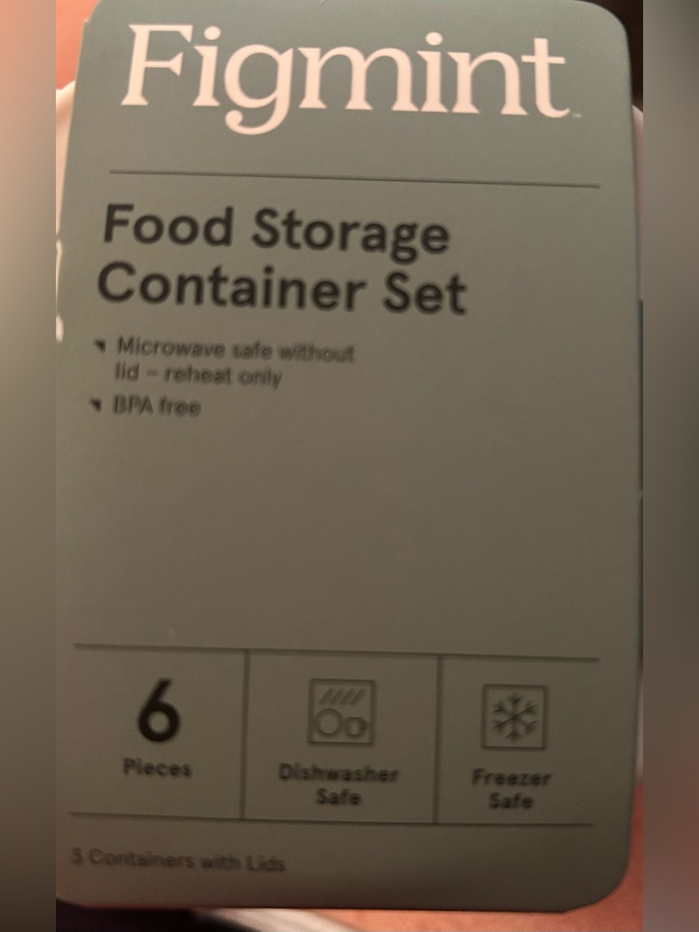 Figmint Food Storage Container.  2 sets-6 bowls - Picture 3 of 7